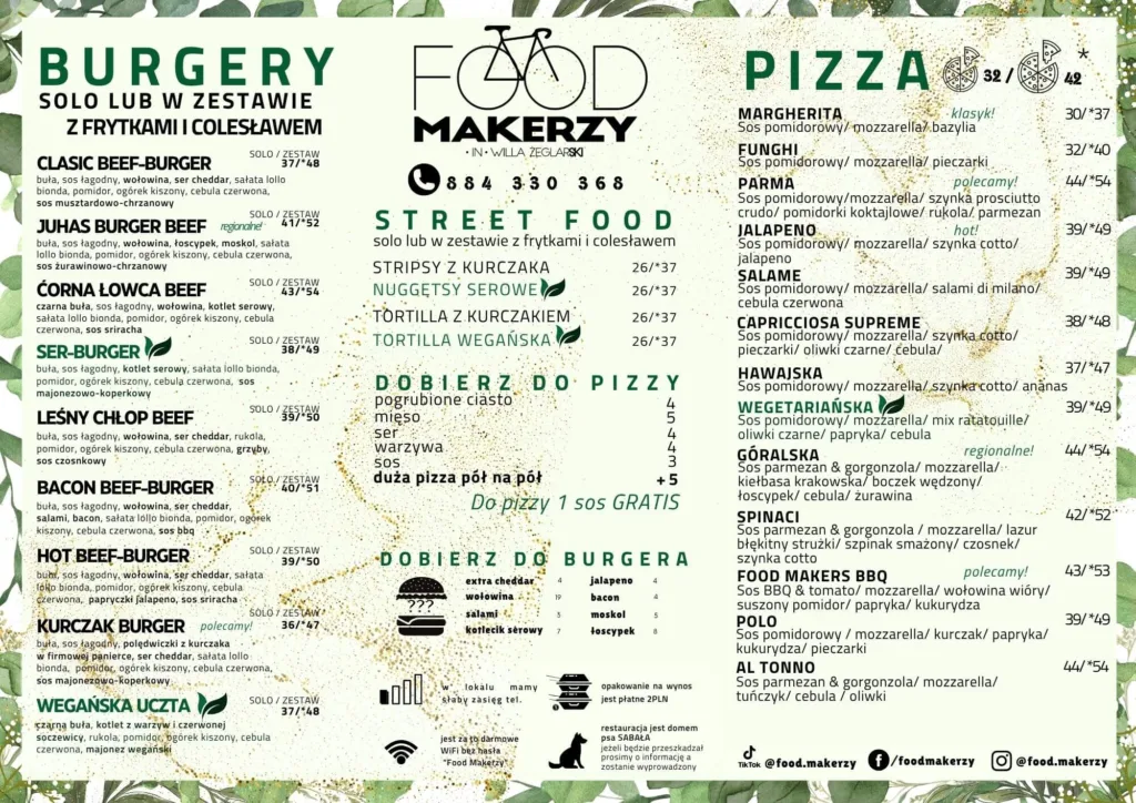 Menu restauracji 2 strona