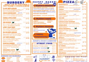 menu restauracji Food Makerzy w Kluszkowcach nad Jeziorem Czorsztyńskim