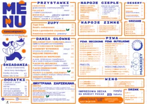 menu restauracji Food Makerzy w Kluszkowcach nad Jeziorem Czorsztyńskim