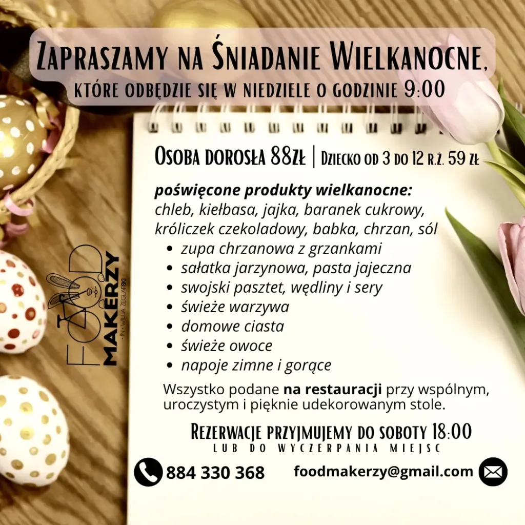 menu śniadanie wielkanocne